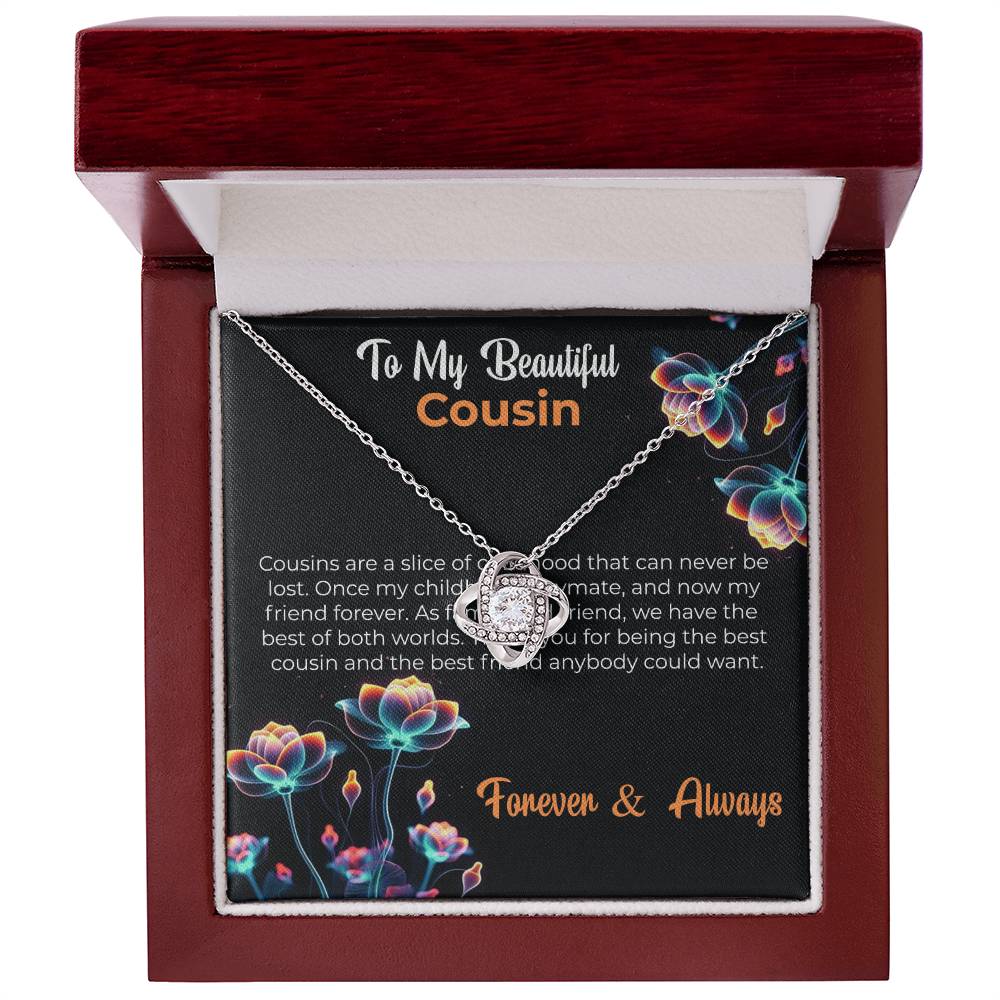 Cousin Necklace | To My Beautiful Cousin - Love Knot Necklace | Cousin Friendship Necklace