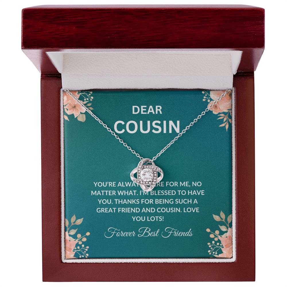Cousin Necklace | To My Cousin My Forever Best Friend - Love Knot Necklace | Cousin Friendship Necklace