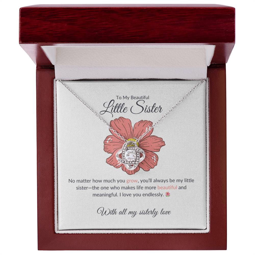 To My Gorgeous Little Sister – Love Knot Necklace | A Charming Necklace Gift For Little Sister
