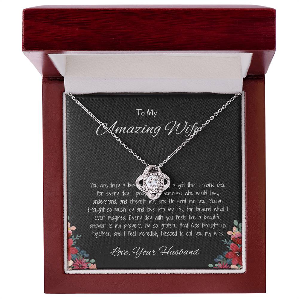 To My Amazing Wife - Love Knot Necklace Gift for Wife