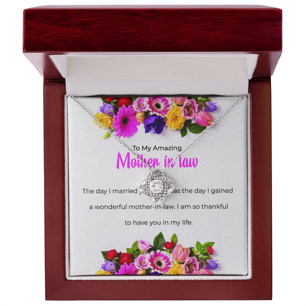 To My Amazing Mother-in-law, Love Knot Necklace with Heartfelt Sentiments | Mother-in-law Gift