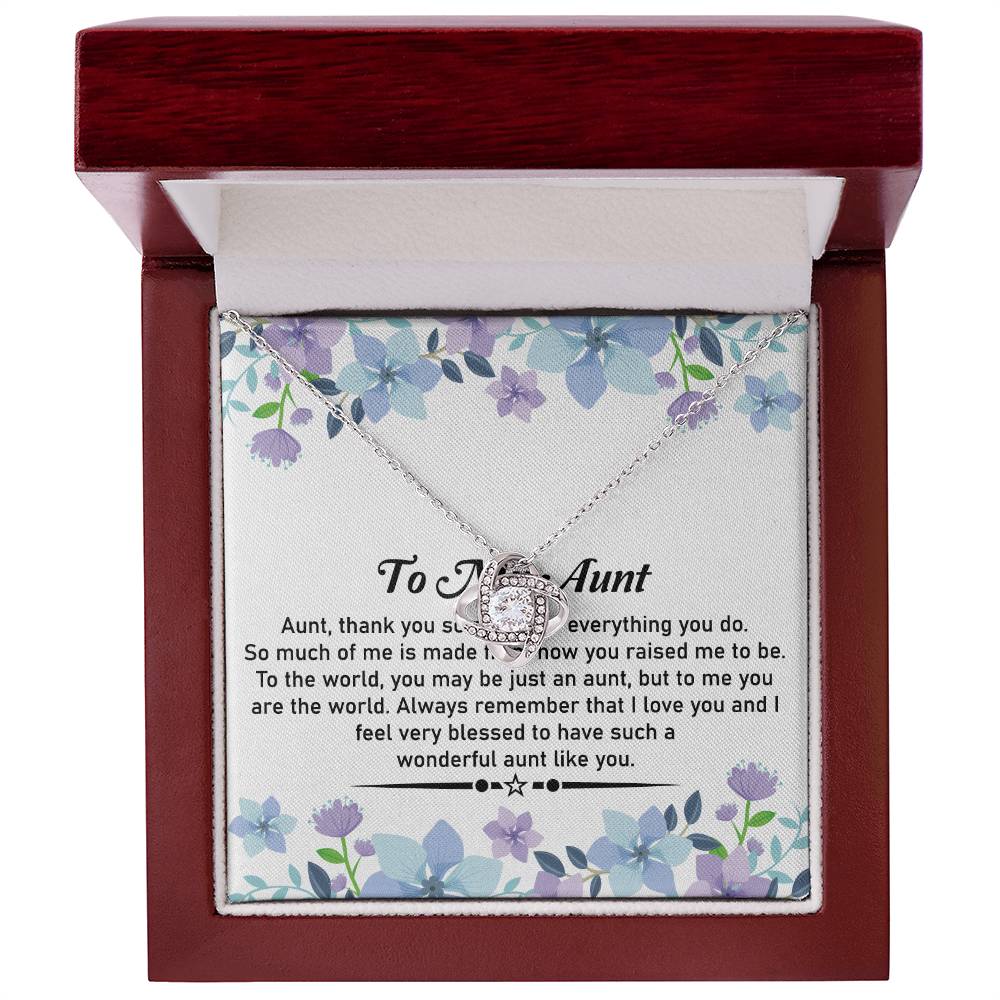 To My Beautiful Aunt Necklace – Elegant Love Knot Jewelry | A Perfect Gift For Expressing Love and Gratitude - SOUVMOUR