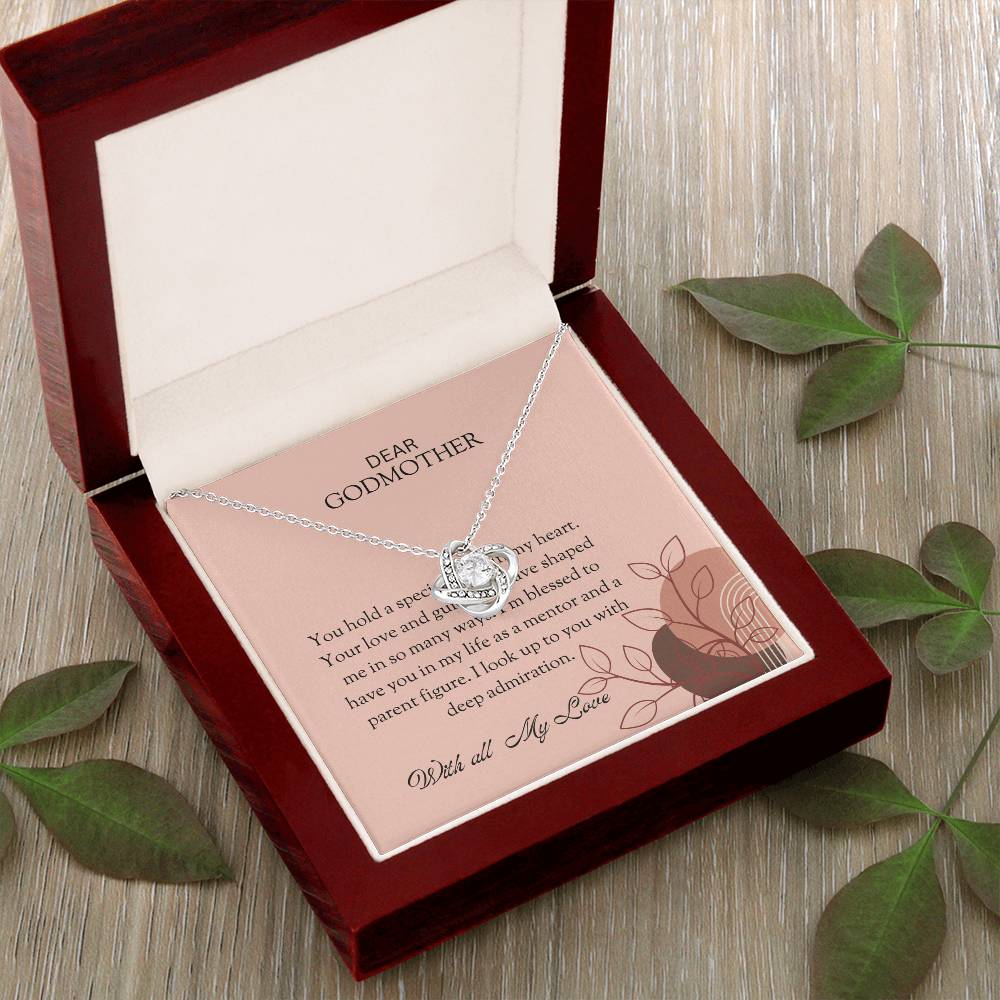 Special Gift for My Godmother, Love Knot Necklace (Yellow & White Gold Variants) | Godmother Necklace (Necklace Only)