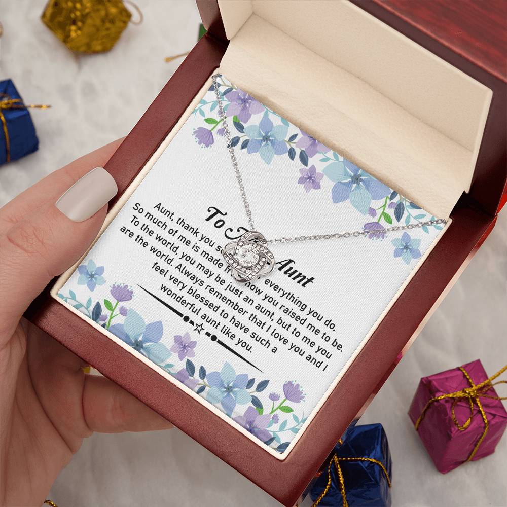 To My Beautiful Aunt Necklace – Elegant Love Knot Jewelry | A Perfect Gift For Expressing Love and Gratitude - SOUVMOUR