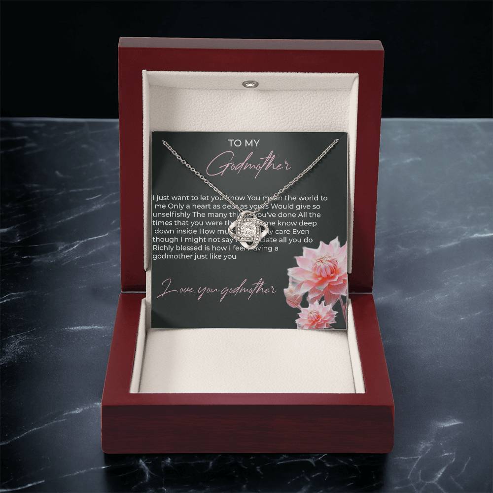 To My Godmother, Love Knot Necklace (Yellow & White Gold Variants) | Godmother Necklace (Necklace Only)