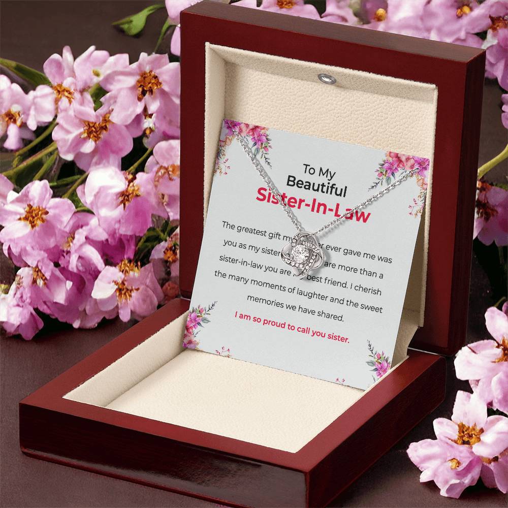 To My Beautiful Sister-in-law Necklace | Love Knot Necklace | Sister-in-Law Gift