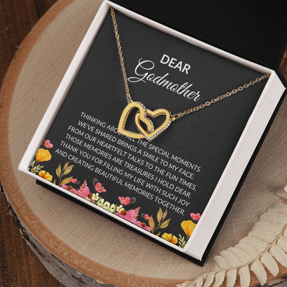 For My Dear Godmother, Interlocking Hearts Necklace | Godmother Necklace (Necklace Only)