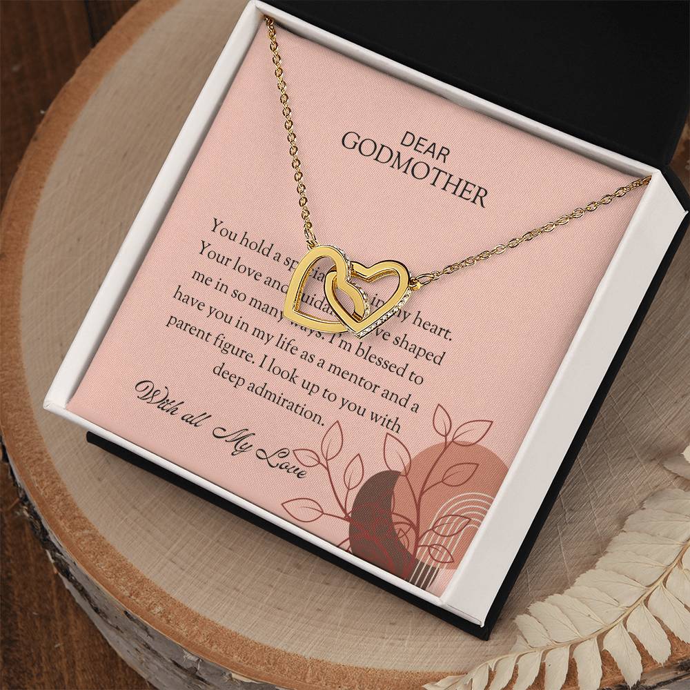 Special Gift for My Godmother, Interlocking Hearts Necklace | Godmother Necklace (Necklace Only)