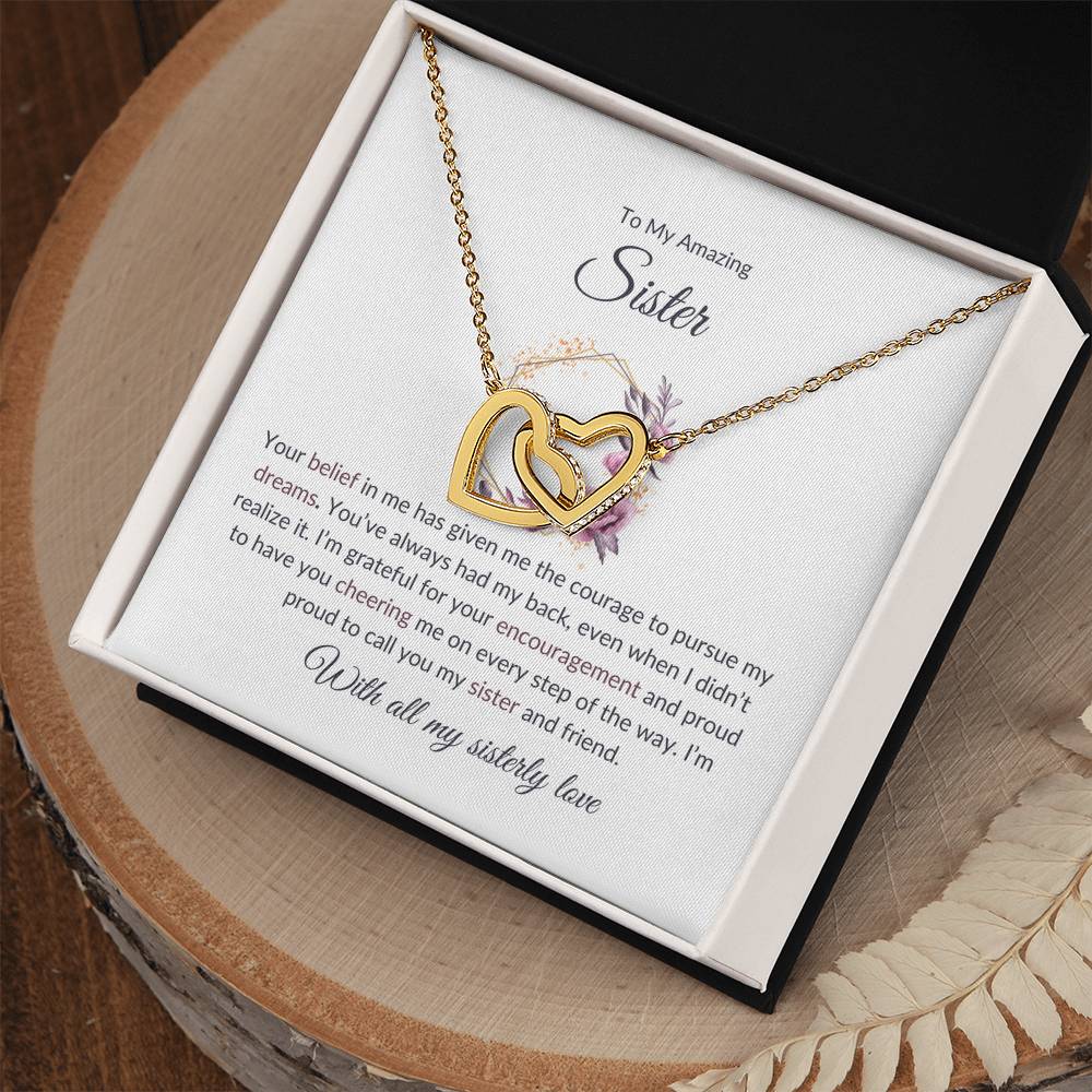 To My Incredible Sister – Interlocking Hearts Necklace | A Beautiful Gift of Sisterhood