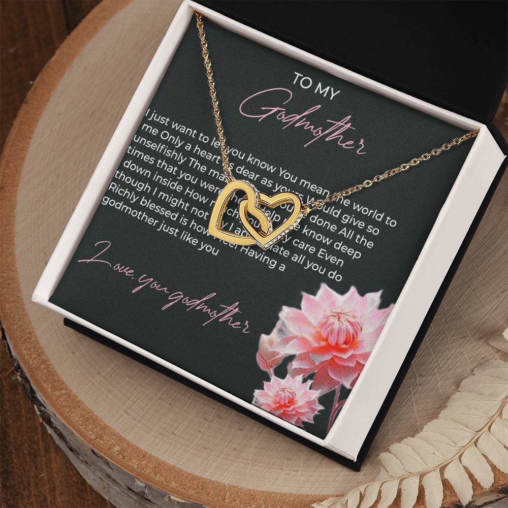 To My Godmother, Interlocking Hearts Necklace | Godmother Necklace (Necklace Only)