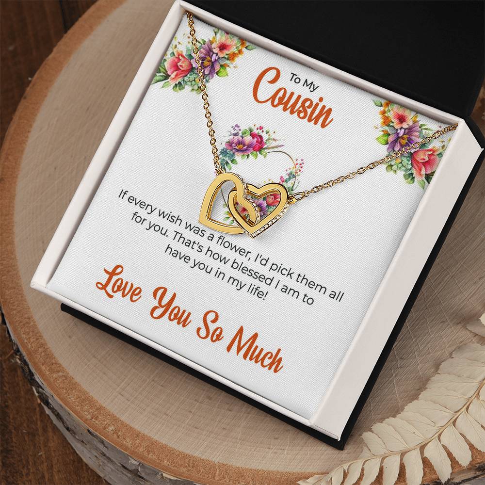 Cousin Necklace | To My Cousin My Best Friend - Interlocking Hearts Necklace | Cousin Friendship Necklace