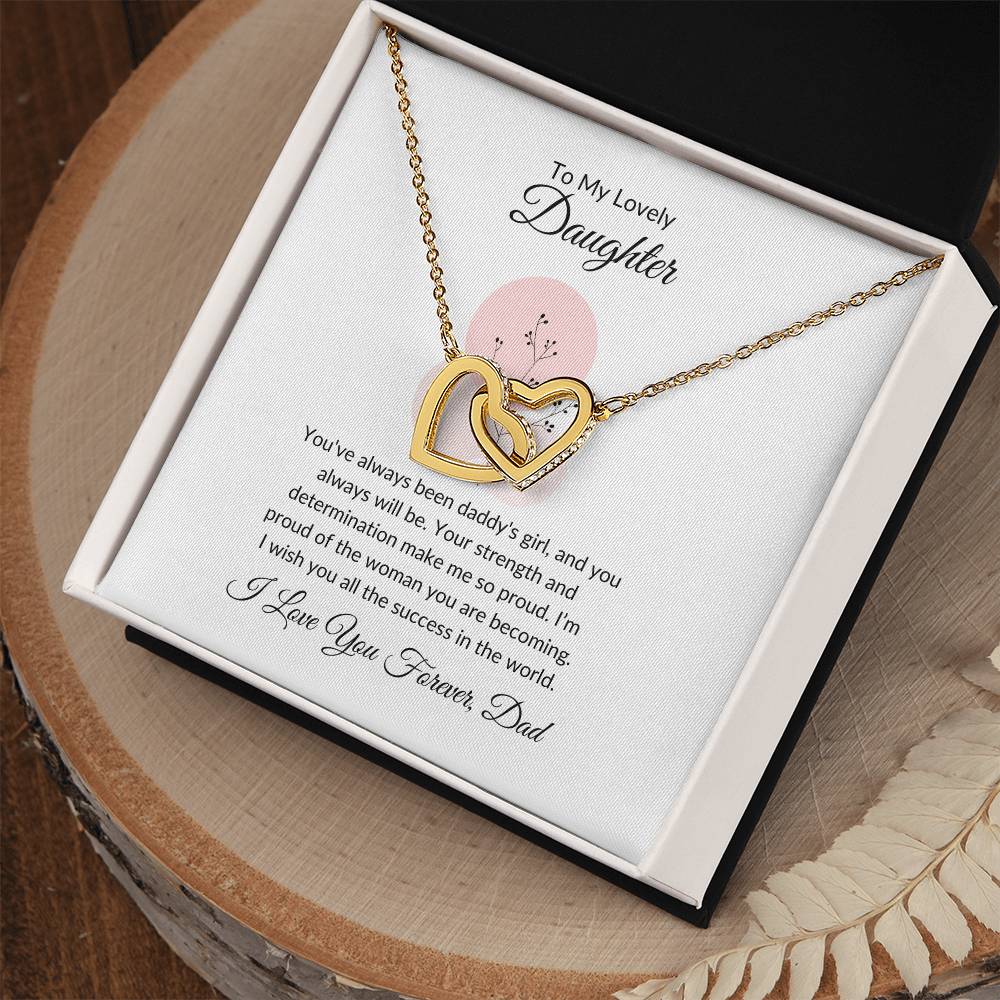To My Lovely Daughter - Hearts Necklace | Beautiful Connection Gift For Daughter