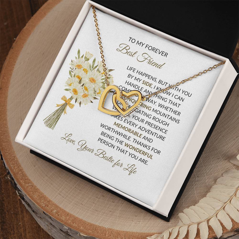 Friendship Necklace | To My Forever Best Friend - Interlocking Hearts Necklace | Gift for Best Friend