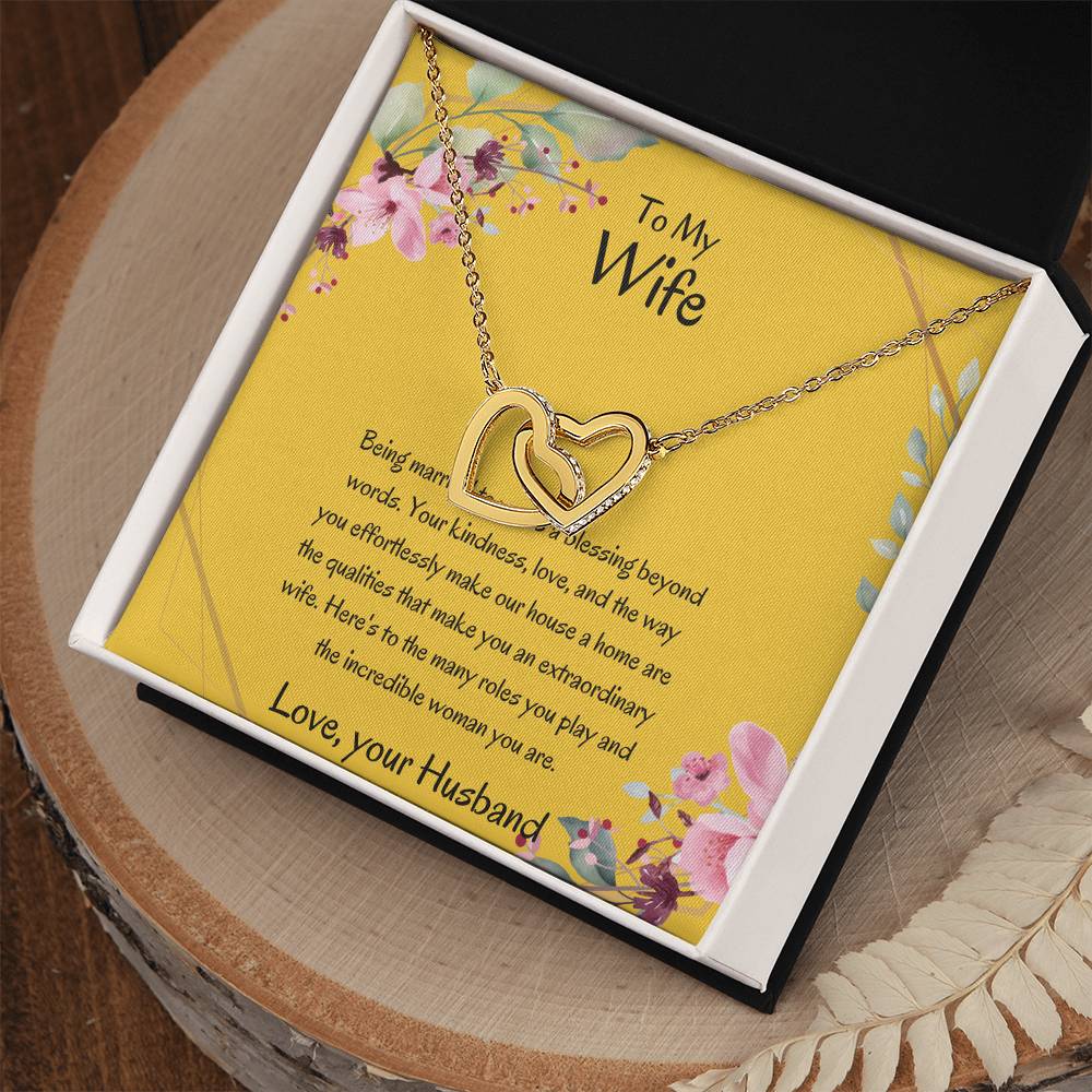 To My Wife, My Wonderful Partner - Romantic Heart-Shaped Necklace Gift