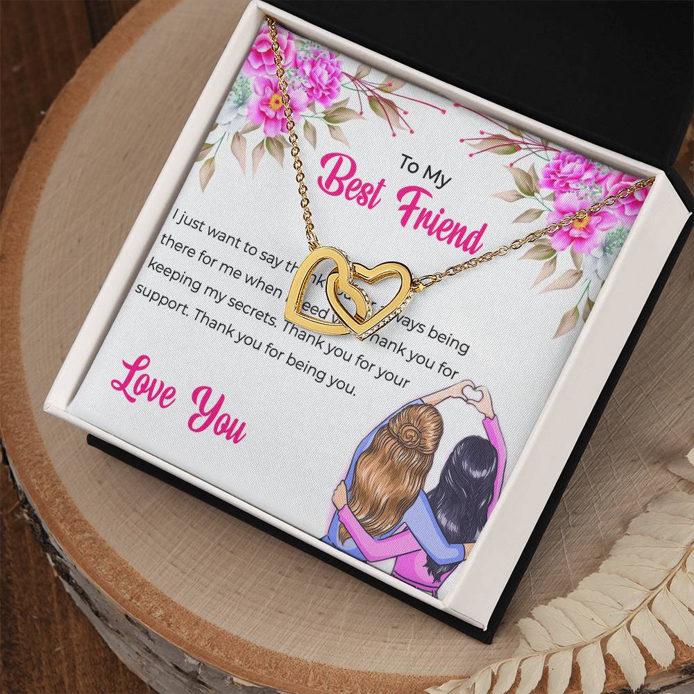 Friendship Necklace | To My Lifetime Best Friend - Interlocking Hearts Necklace | Gift for Best Friend