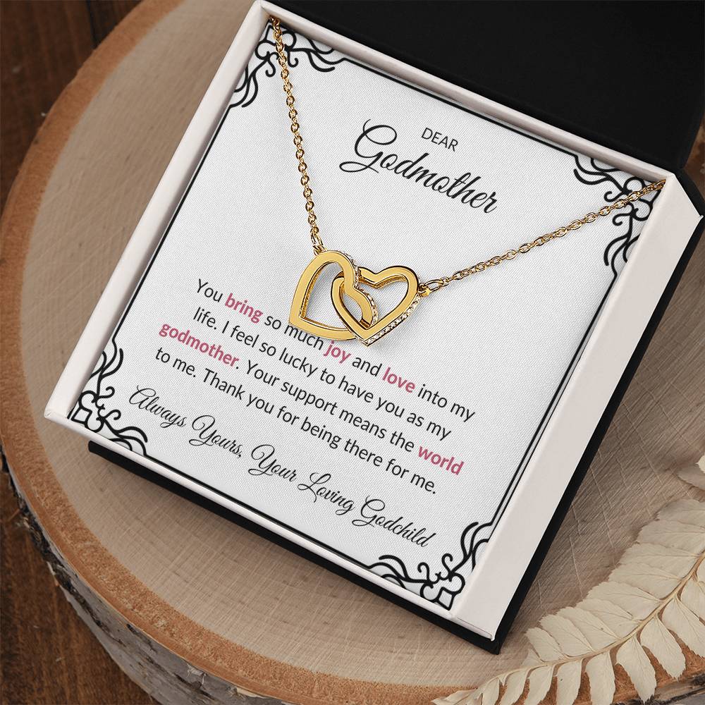 To My Amazing Godmother, Interlocking Hearts Necklace | Godmother Necklace (Necklace Only)