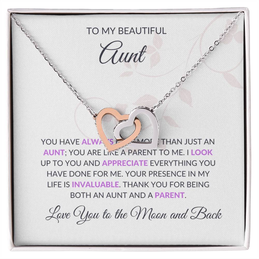 To My Beautiful Aunt Necklace – Elegant Hearts Jewelry | Message Card for Expressing Love and Gratitude - SOUVMOUR