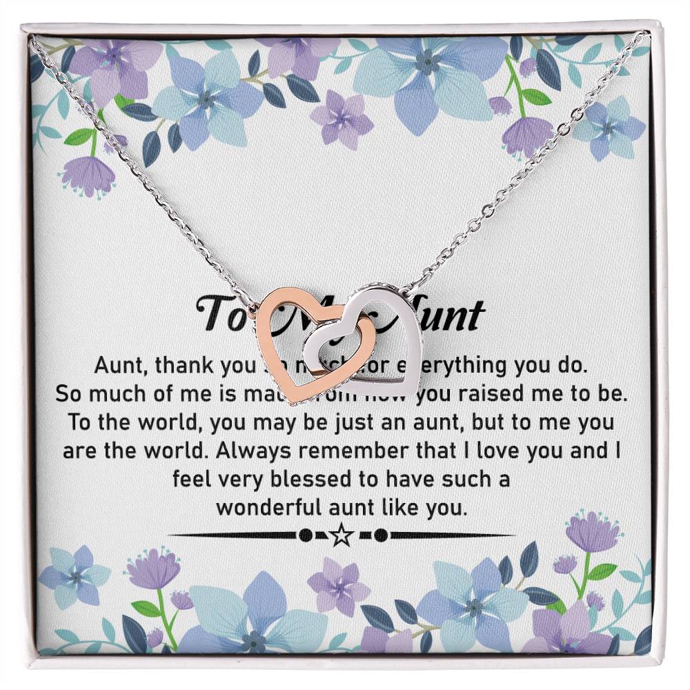 To My Dear Aunt Necklace – Classic Hearts Necklace | Heartfelt Message Card for Aunt - SOUVMOUR