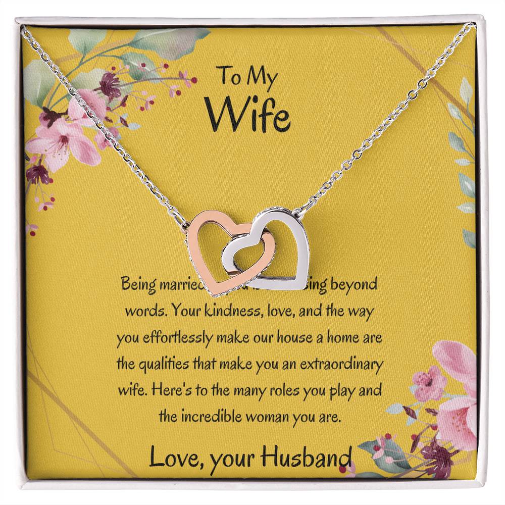 To My Wife, My Wonderful Partner - Romantic Heart-Shaped Necklace Gift
