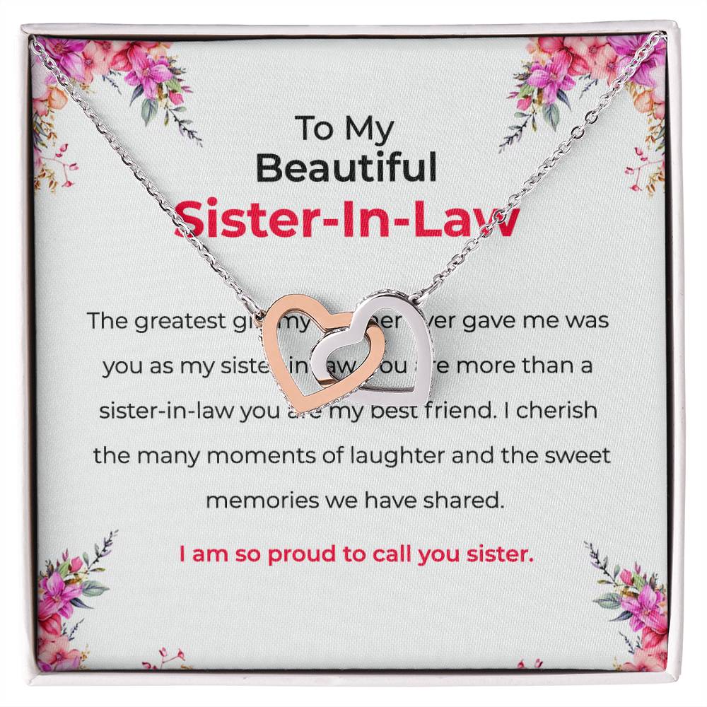 To My Beautiful Sister-in-law Necklace | Interlocking Hearts Necklace | Sister-in-Law Gift
