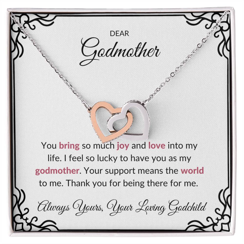 To My Amazing Godmother, Interlocking Hearts Necklace | Godmother Necklace (Necklace Only)