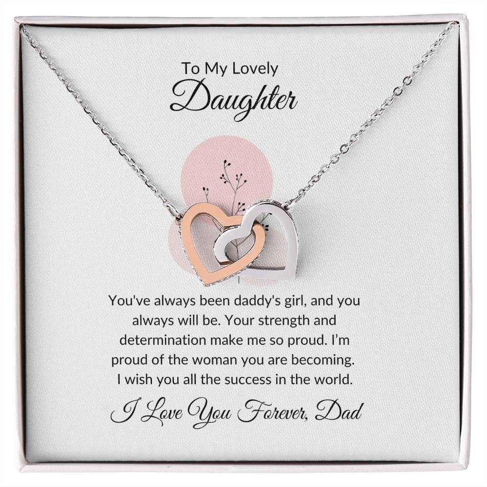 To My Lovely Daughter - Hearts Necklace | Beautiful Connection Gift For Daughter