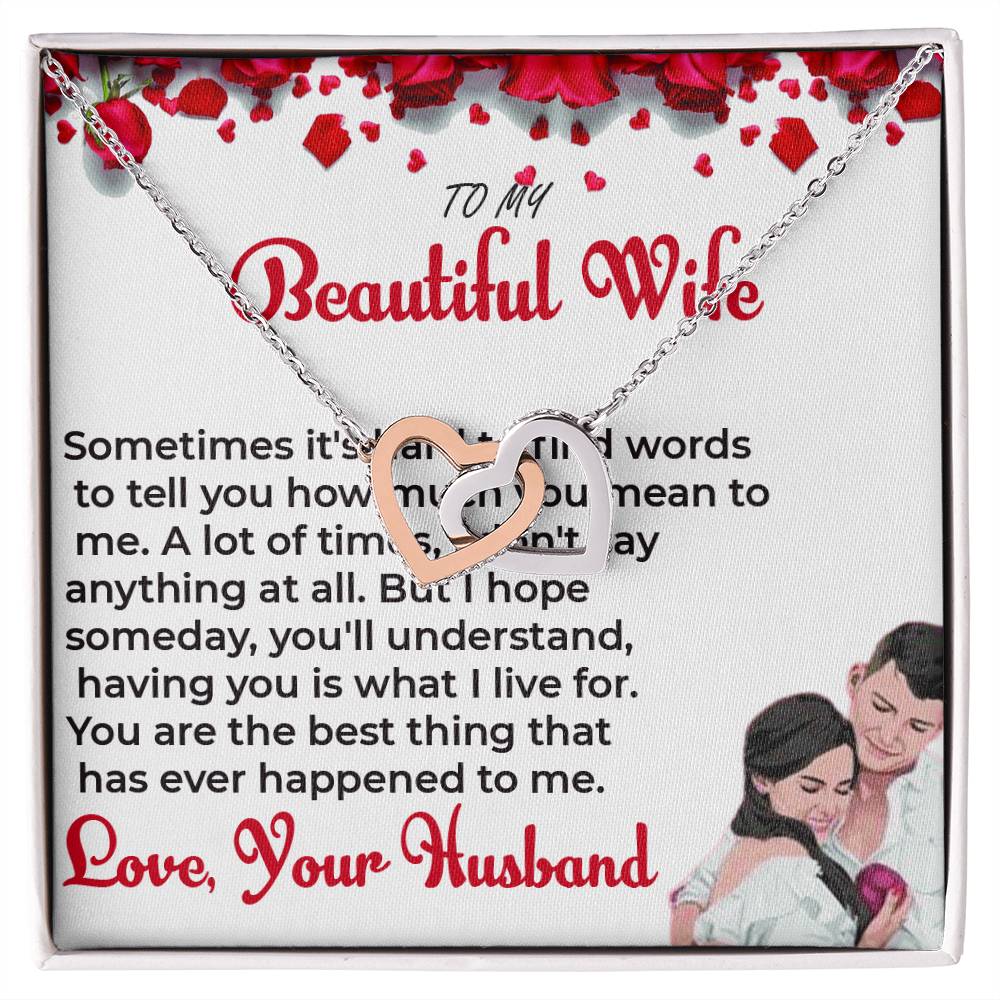 To My Beautiful Wife - Heart-Shaped Necklace Gift for Wife | Necklace For her