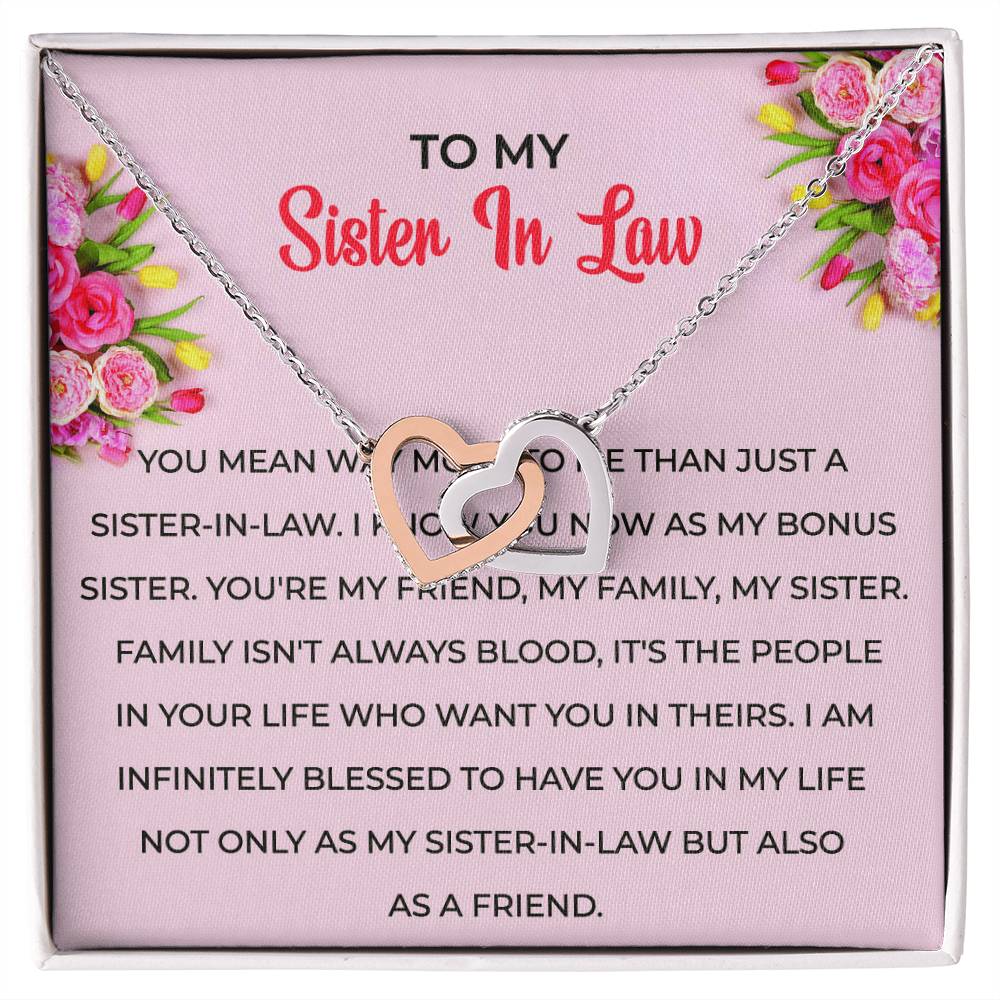 To My Sister-in-law Necklace | Interlocking Hearts Necklace | Sister-in-Law Gift