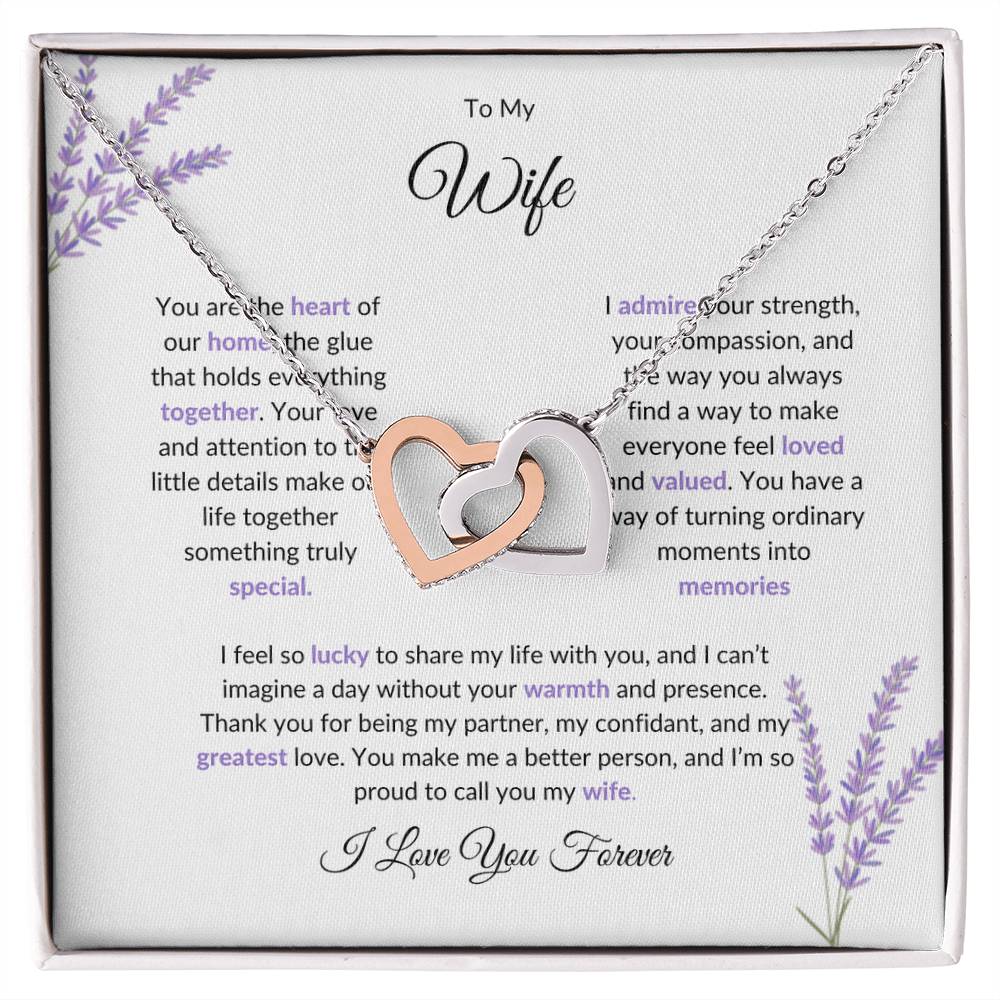 To My Wife, The Heart of Our Home | Heart-Shaped Pendant Gift for Her
