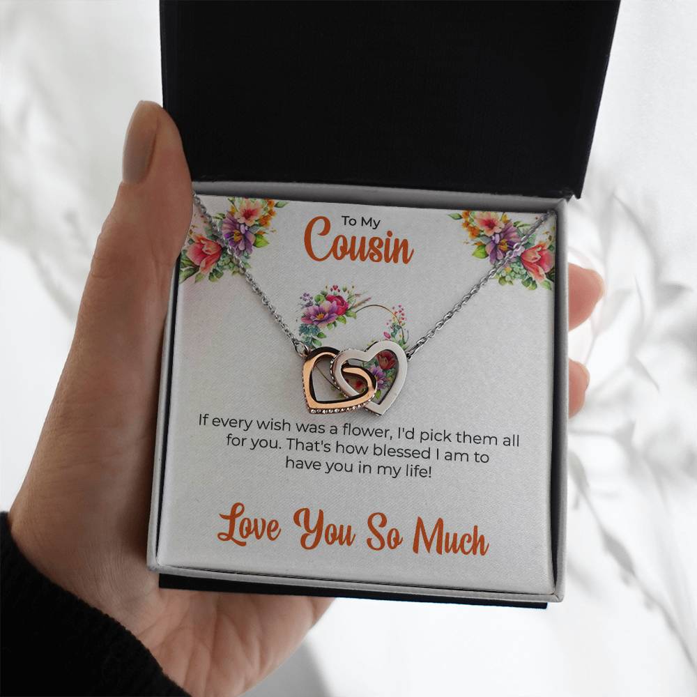 Cousin Necklace | To My Cousin My Best Friend - Interlocking Hearts Necklace | Cousin Friendship Necklace