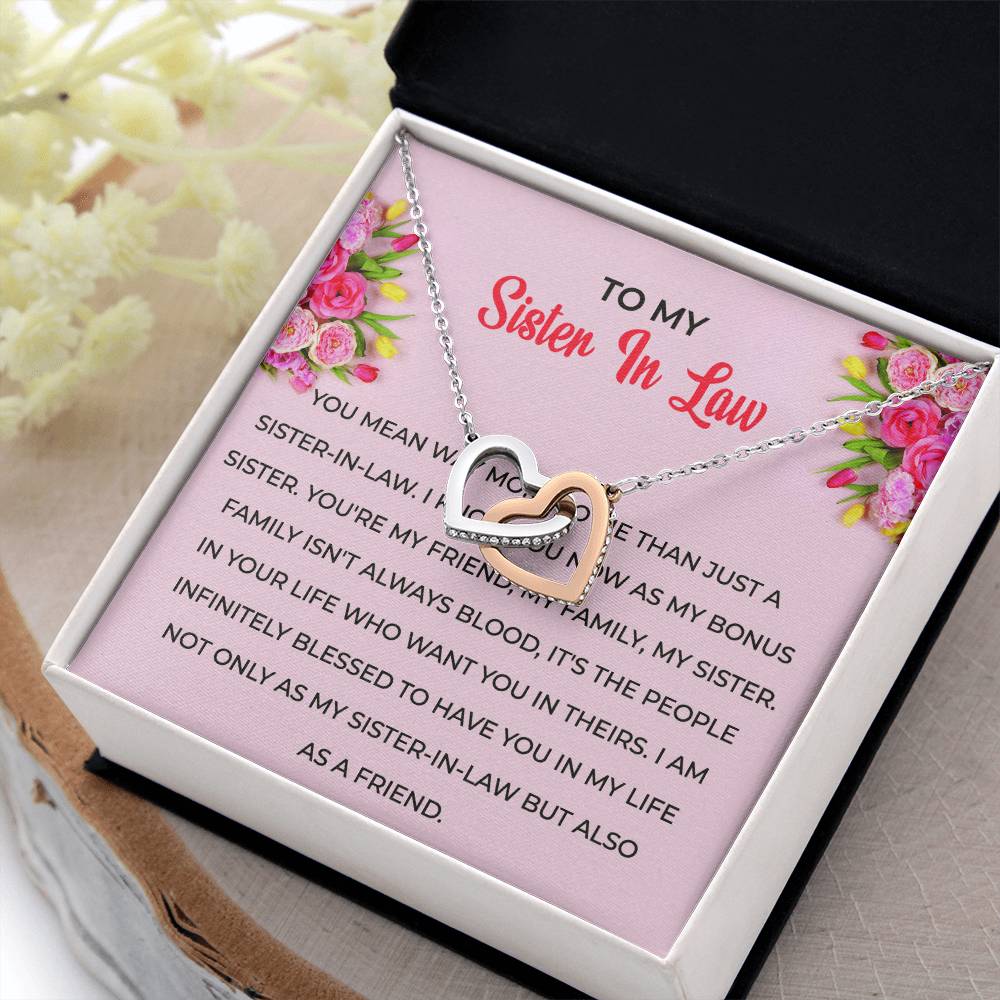 To My Sister-in-law Necklace | Interlocking Hearts Necklace | Sister-in-Law Gift
