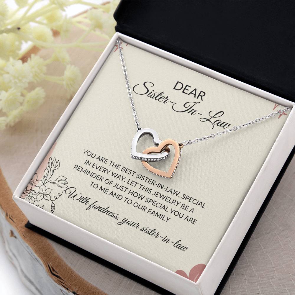 To My Dear Sister-in-law Necklace | Interlocking Hearts Necklace | Sister-in-Law Gift