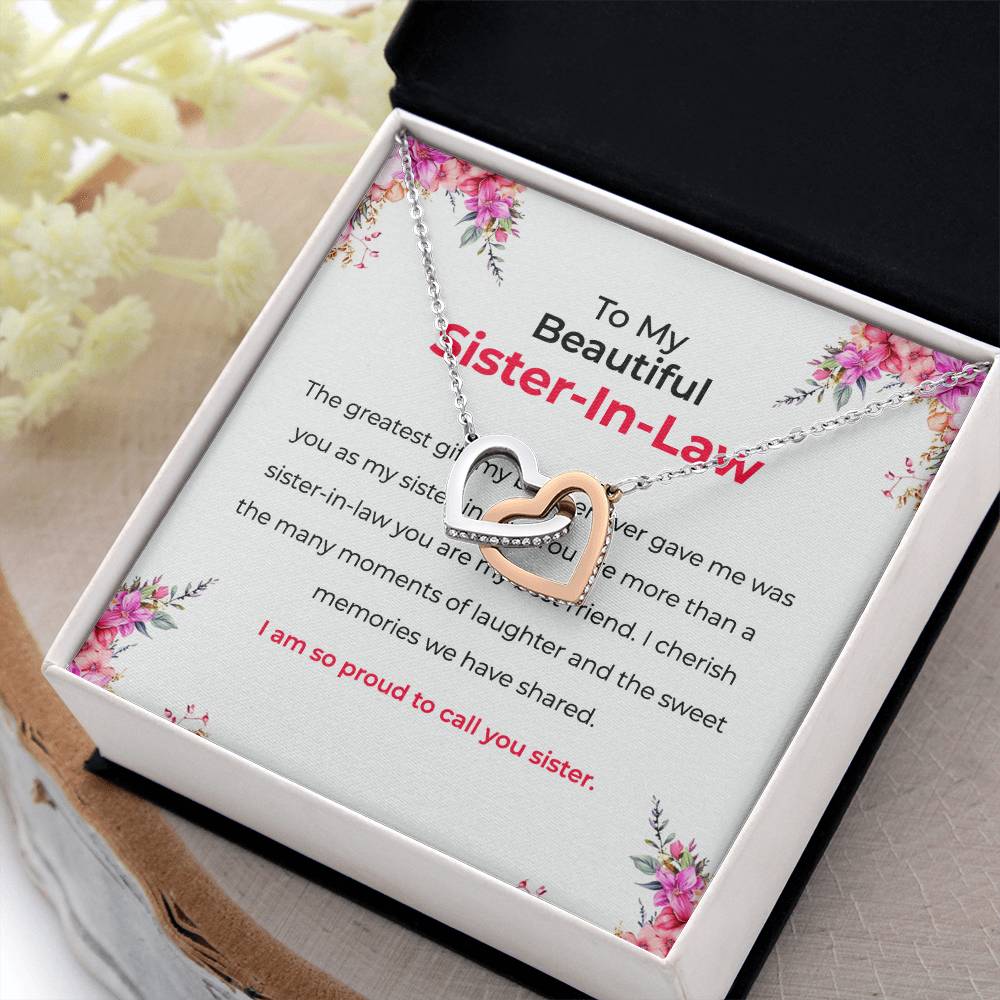 To My Beautiful Sister-in-law Necklace | Interlocking Hearts Necklace | Sister-in-Law Gift