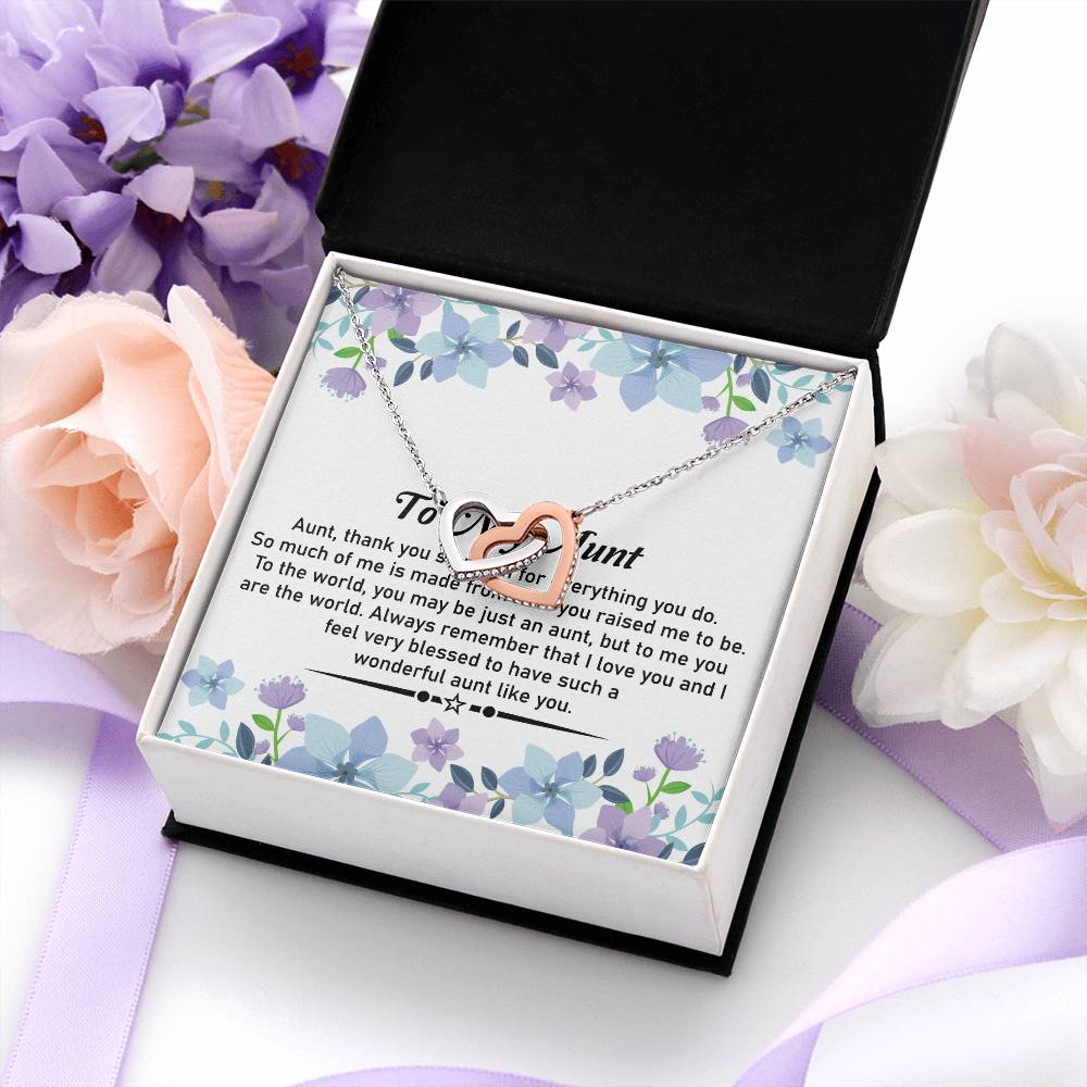 To My Dear Aunt Necklace – Classic Hearts Necklace | Heartfelt Message Card for Aunt - SOUVMOUR