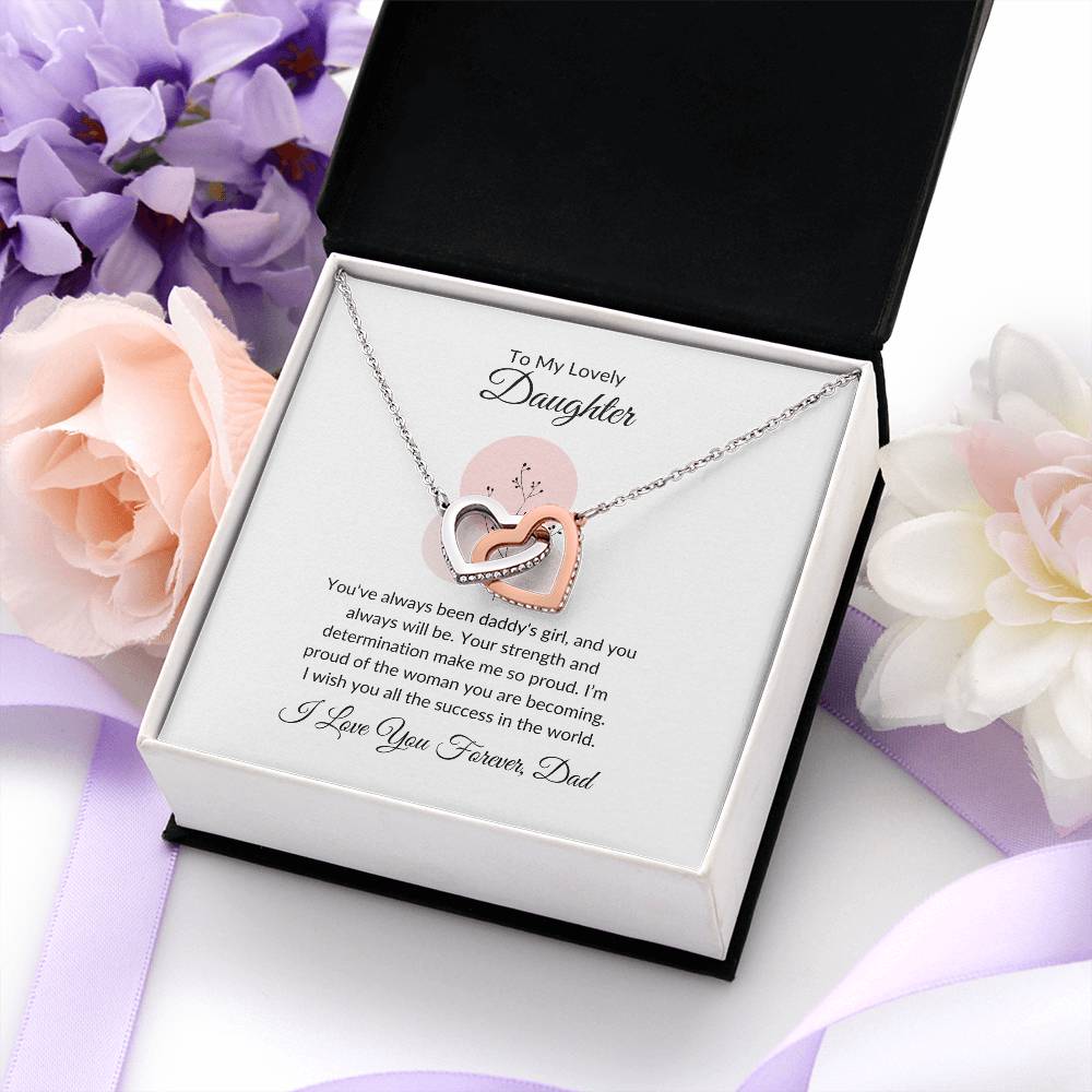 To My Lovely Daughter - Hearts Necklace | Beautiful Connection Gift For Daughter