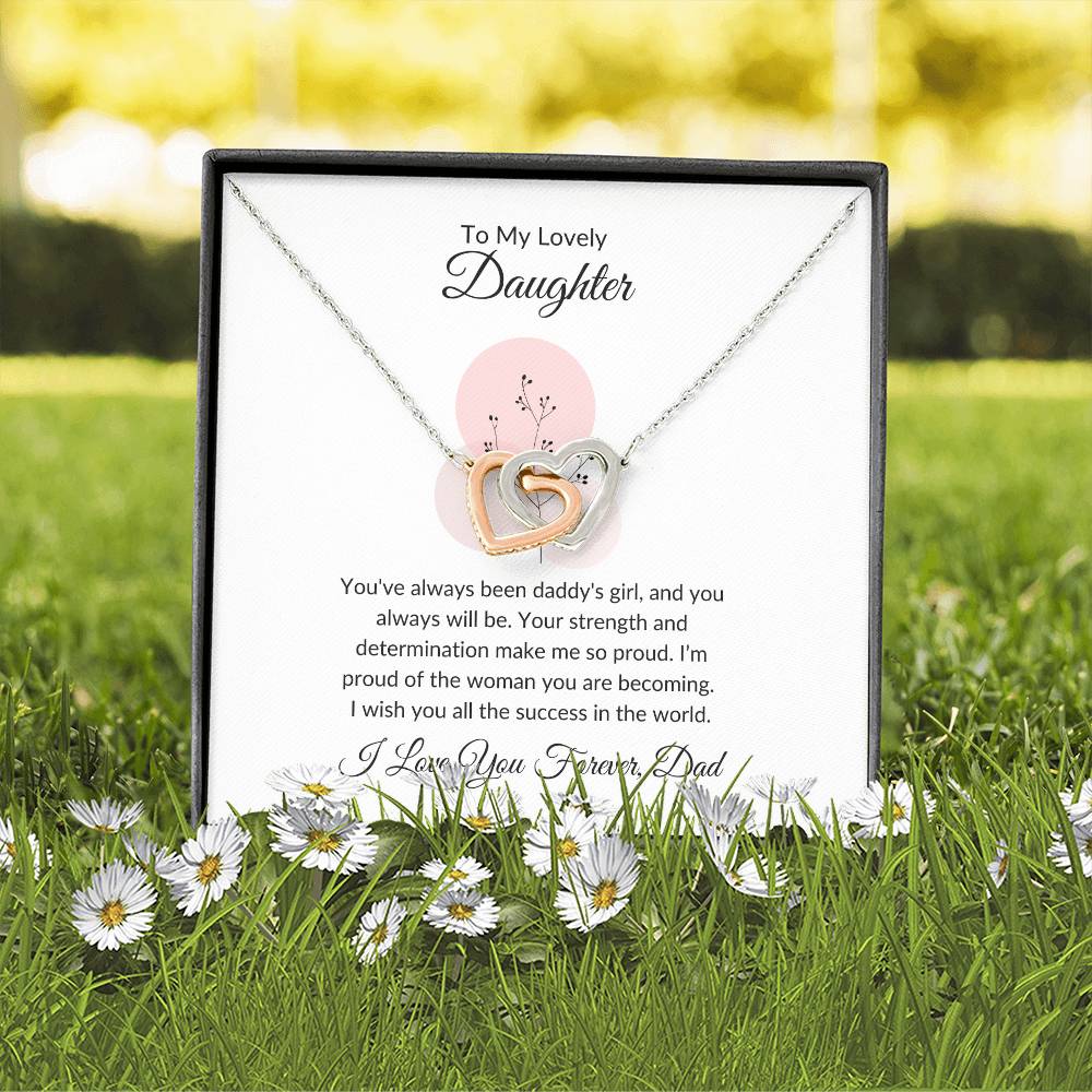 To My Lovely Daughter - Hearts Necklace | Beautiful Connection Gift For Daughter