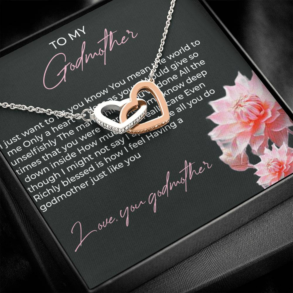 To My Godmother, Interlocking Hearts Necklace | Godmother Necklace (Necklace Only)
