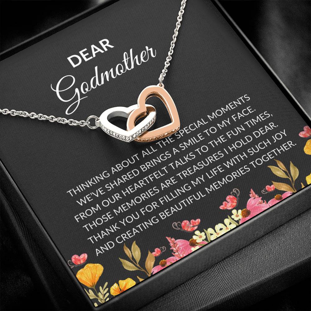 For My Dear Godmother, Interlocking Hearts Necklace | Godmother Necklace (Necklace Only)
