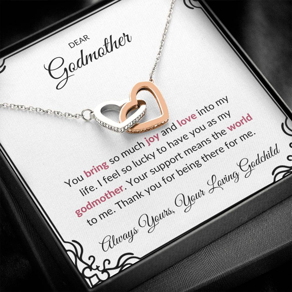To My Amazing Godmother, Interlocking Hearts Necklace | Godmother Necklace (Necklace Only)