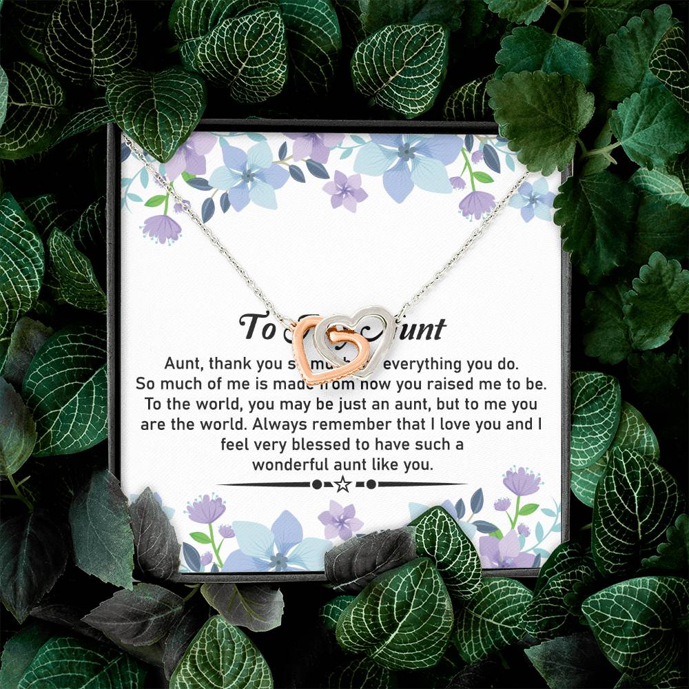To My Dear Aunt Necklace – Classic Hearts Necklace | Heartfelt Message Card for Aunt - SOUVMOUR