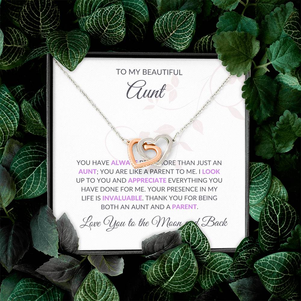 To My Beautiful Aunt Necklace – Elegant Hearts Jewelry | Message Card for Expressing Love and Gratitude - SOUVMOUR