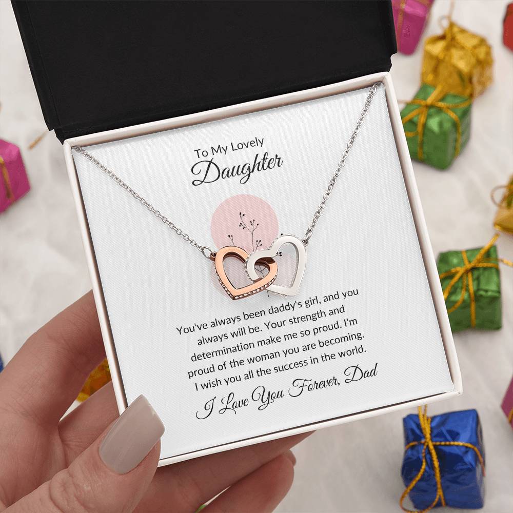To My Lovely Daughter - Hearts Necklace | Beautiful Connection Gift For Daughter
