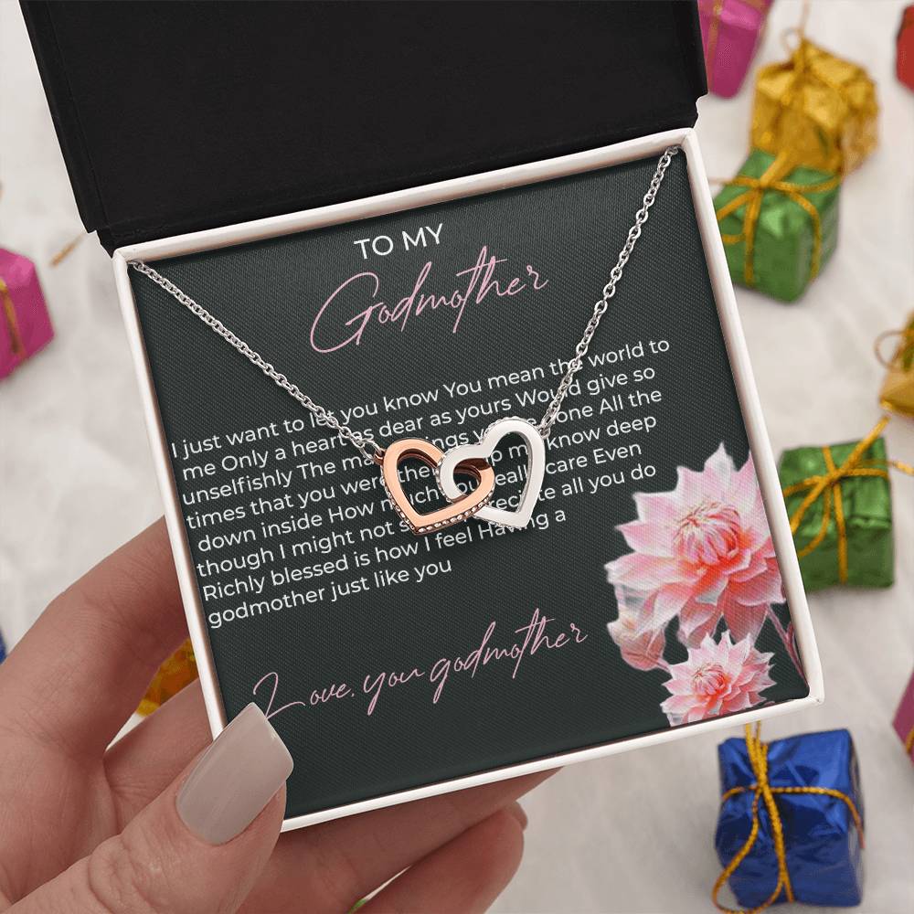 To My Godmother, Interlocking Hearts Necklace | Godmother Necklace (Necklace Only)