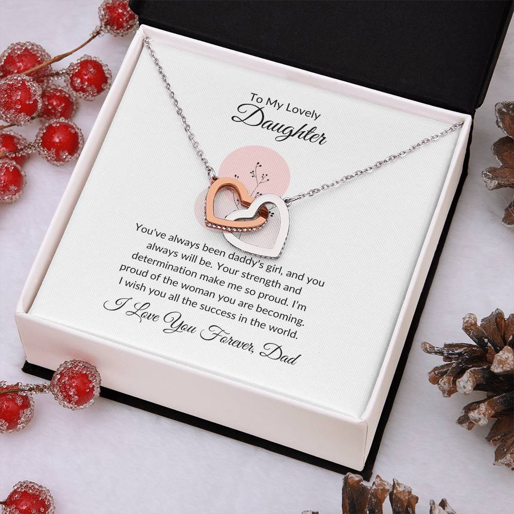 To My Lovely Daughter - Hearts Necklace | Beautiful Connection Gift For Daughter