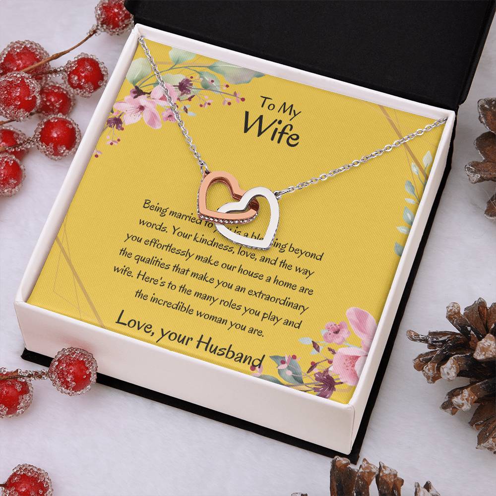 To My Wife, My Wonderful Partner - Romantic Heart-Shaped Necklace Gift