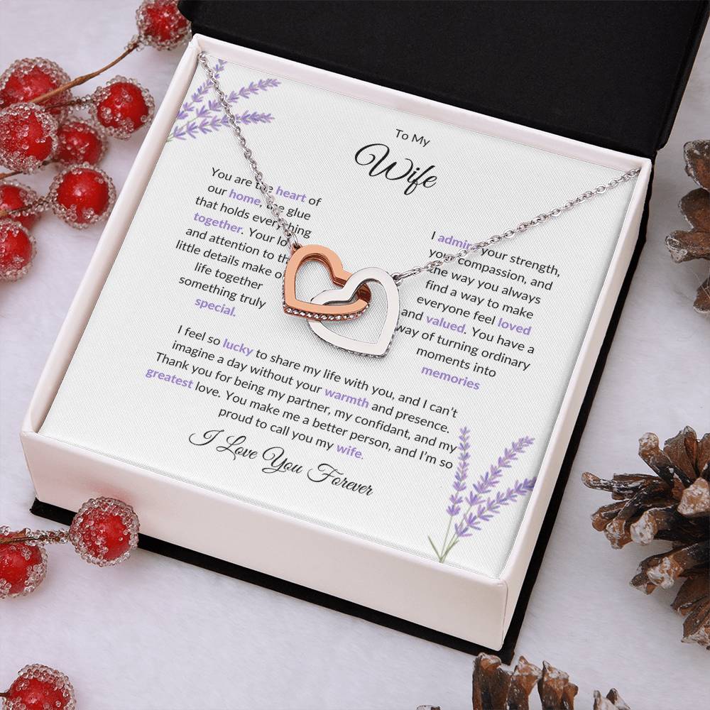 To My Wife, The Heart of Our Home | Heart-Shaped Pendant Gift for Her