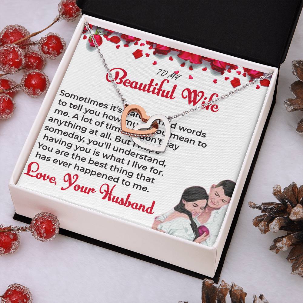 To My Beautiful Wife - Heart-Shaped Necklace Gift for Wife | Necklace For her