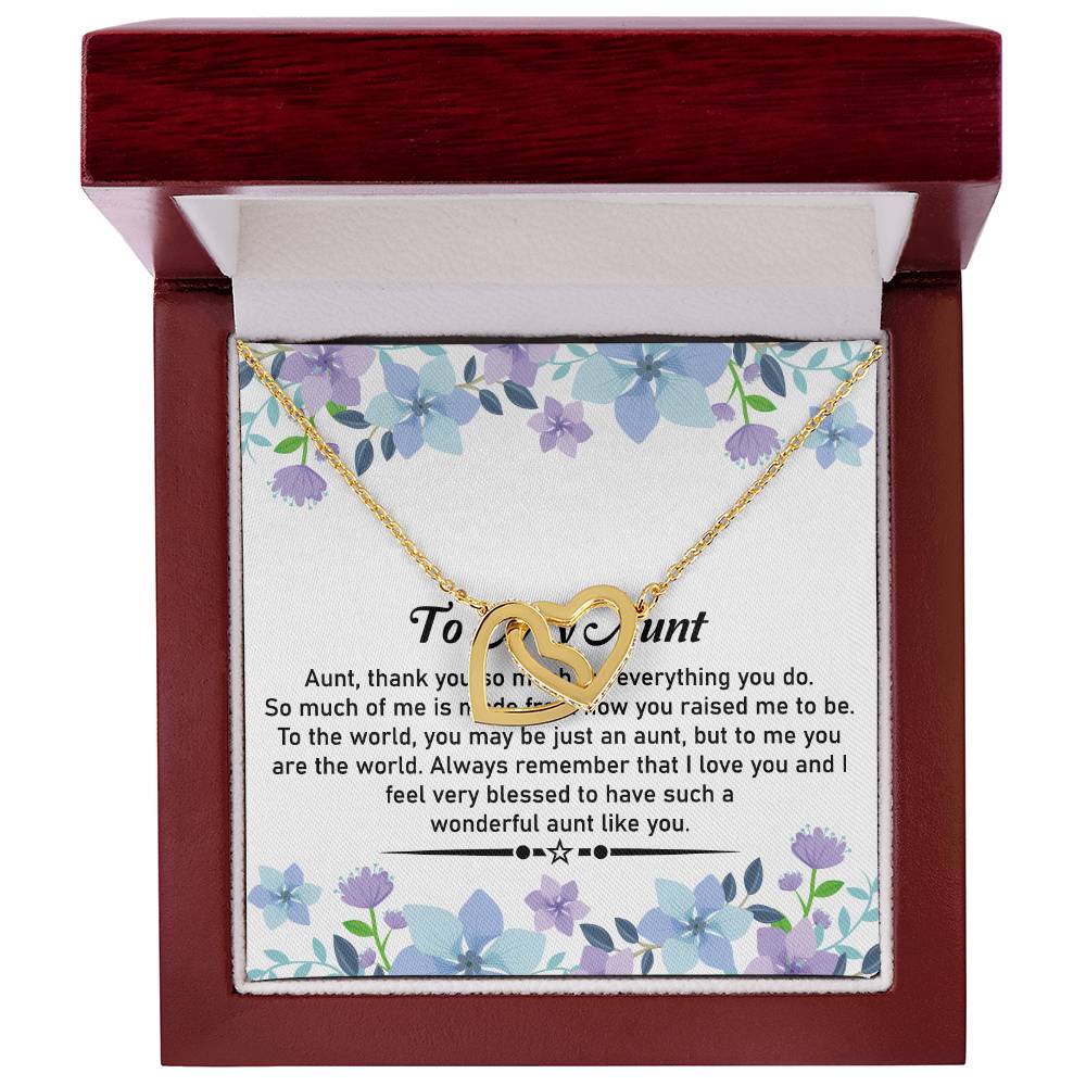 To My Dear Aunt Necklace – Classic Hearts Necklace | Heartfelt Message Card for Aunt - SOUVMOUR