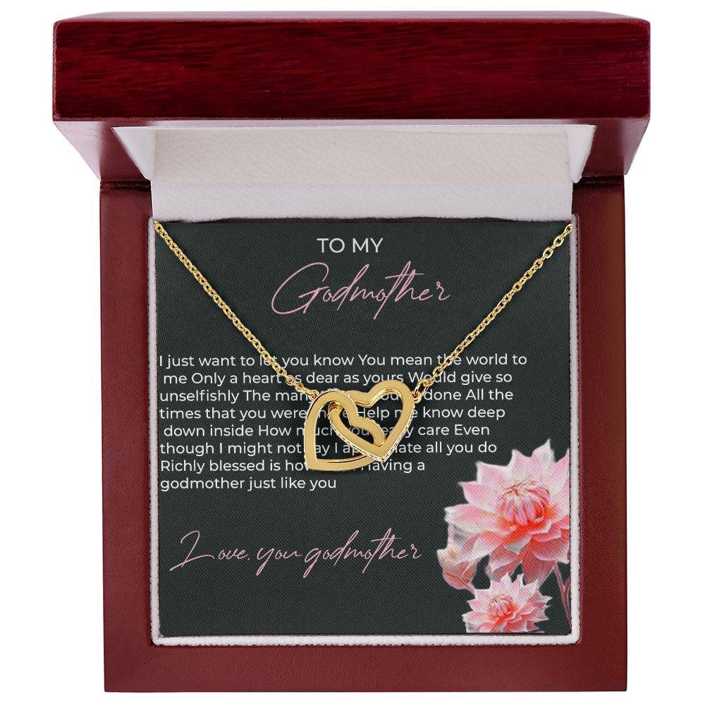 To My Godmother, Interlocking Hearts Necklace | Godmother Necklace (Necklace Only)