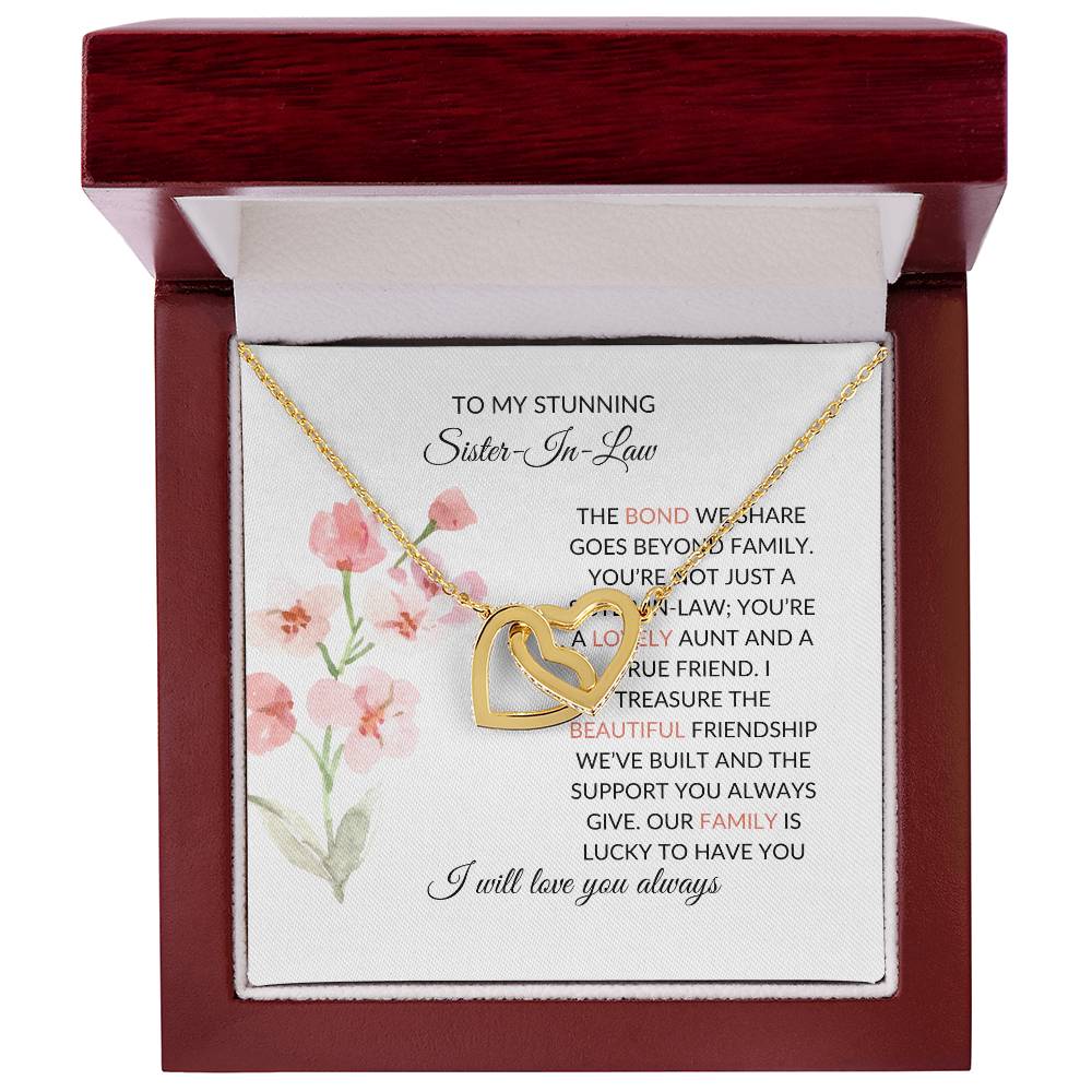 To My Stunning Sister-in-law Necklace | Interlocking Hearts Necklace | Sister-in-Law Gift